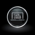 504 gateway timeout icon inside round silver and black emblem